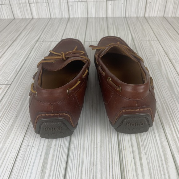 Polo Ralph Lauren Men 7 D Brown Leather Boat Shoes Slip On Loafers Dock  Sides